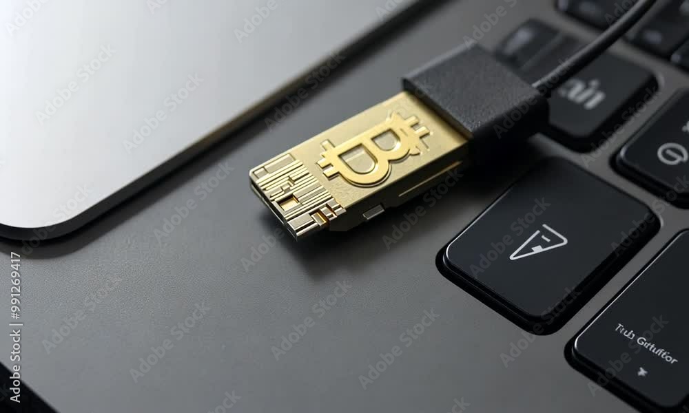 bitcoin and laptop on a black background. bitcoin concept. bitcoin and laptop on a black background. bitcoin concept.