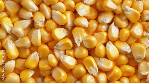 Close-up of fresh corn kernels forming a seamless texture pattern, ideal for repeatable use in food or agriculture designs