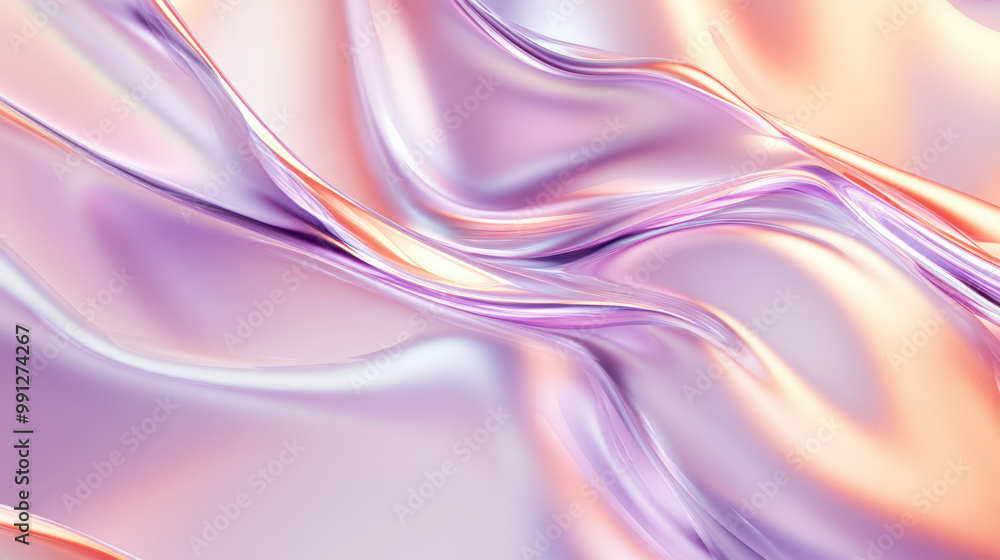Naklejka premium Abstract liquid background flowing in pastel colors, featuring smooth waves and a dreamy, ethereal aesthetic