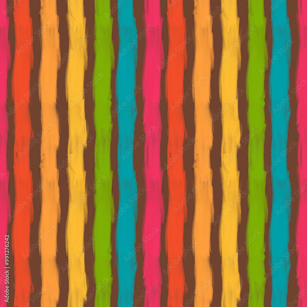 Rainbow hand painted stripes repeating pattern Rainbow hand painted stripes repeating pattern