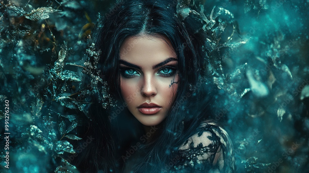 A model fantasy magic mystical woman queen lady medieval with effects background wallpaper AI generated image A model fantasy magic mystical woman queen lady medieval with effects background wallpaper AI generated image