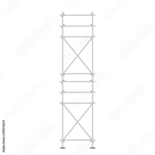 Scaffolding. Vector flat design aluminum prefabricated scaffolding isolated illustration white background.