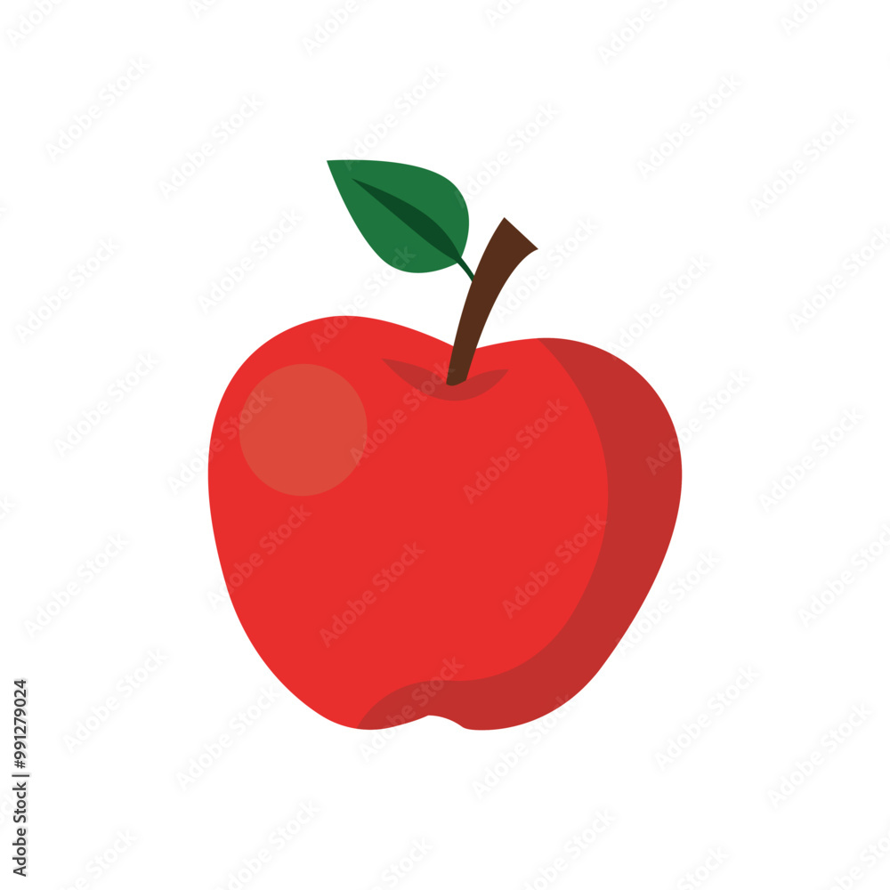 Fototapeta premium red apple vector isolated on white 