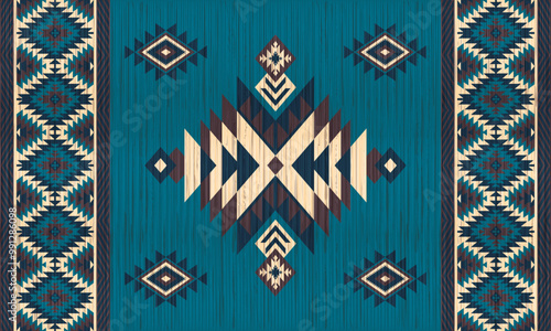American tribal ethnic native pattern.Traditional Navajo,Aztec,Apache,Southwest and Mexican style fabric pattern.Abstract vector motifs pattern.For fabric,clothing,blanket,carpet,woven,wrap,decoration