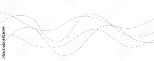 Wave lines vector illustration. Curve wave seamless pattern. Line art striped graphic template.