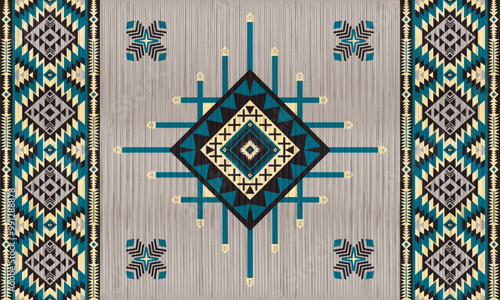 American tribal ethnic native pattern.Traditional Navajo,Aztec,Apache,Southwest and Mexican style fabric pattern.Abstract vector motifs pattern.For fabric,clothing,blanket,carpet,woven,wrap,decoration