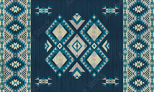 American tribal ethnic native pattern.Traditional Navajo,Aztec,Apache,Southwest and Mexican style fabric pattern.Abstract vector motifs pattern.For fabric,clothing,blanket,carpet,woven,wrap,decoration