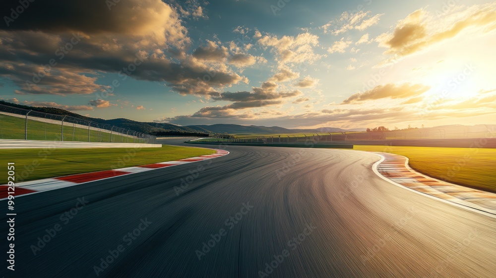 Naklejka premium Race Track at Sunset