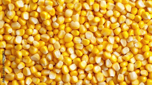 Fresh corn kernels arranged in a seamless, repeatable texture, perfect for food-related backgrounds or pattern