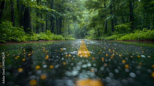 Rainy Forest Road - Photography