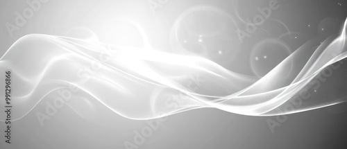 Abstract white wave light futuristic smooth modern design background wallpaper AI generated image