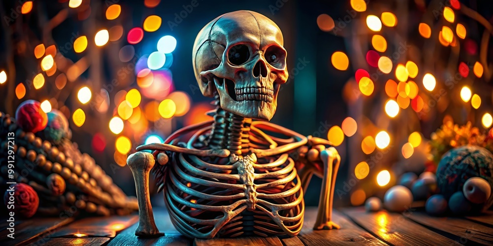 Skeleton decoration, festive background. Skeleton decoration, festive background.