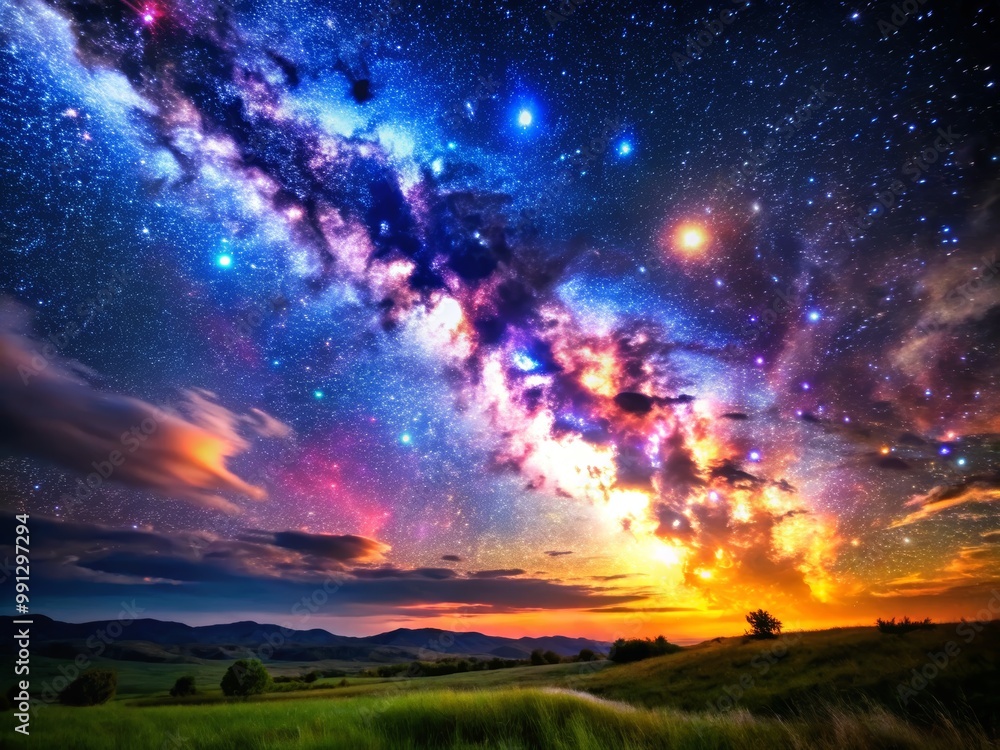 Stunning night sky with vibrant colors Stunning night sky with vibrant colors