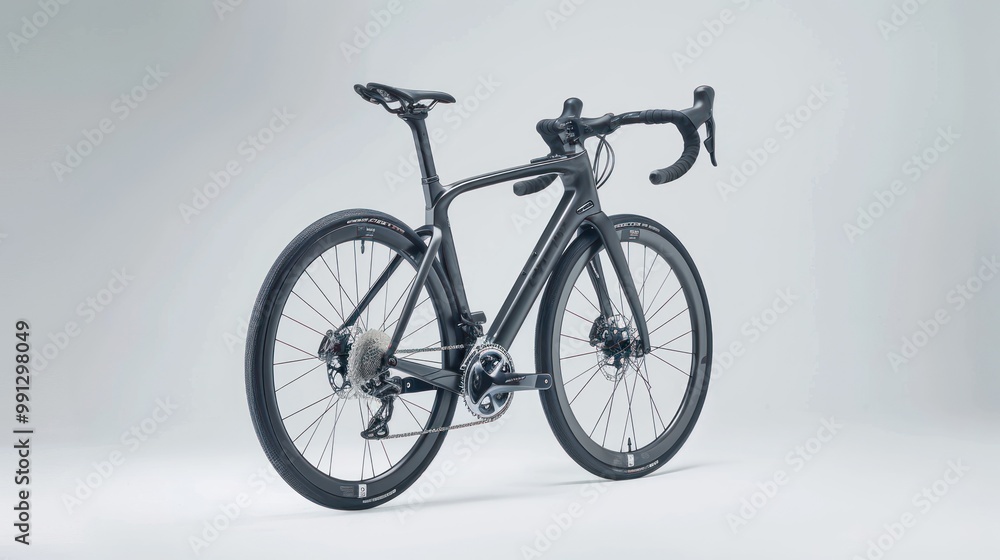 Black Road Bike with Carbon Fiber Frame Black Road Bike with Carbon Fiber Frame