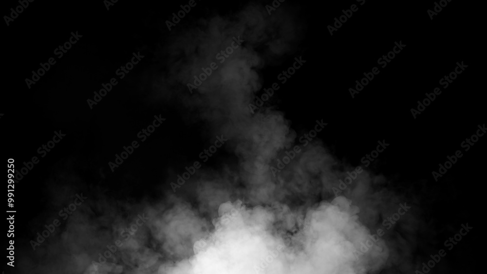 Fototapeta premium Abstract smoke misty fog on isolated black background. Texture overlays. Design element.