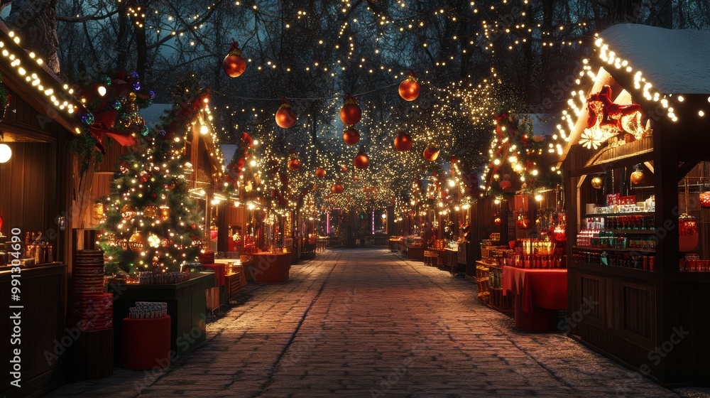 Festive Outdoor Market for New Year Celebrations