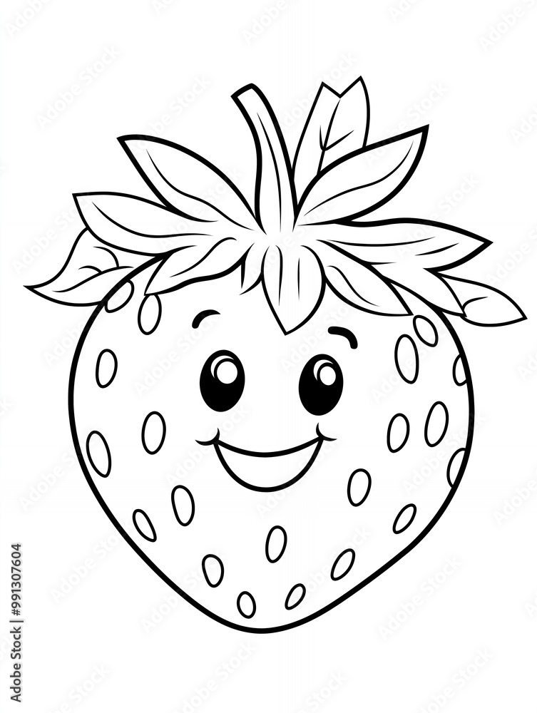 a drawing of a strawberry with a smile a drawing of a strawberry with a smile