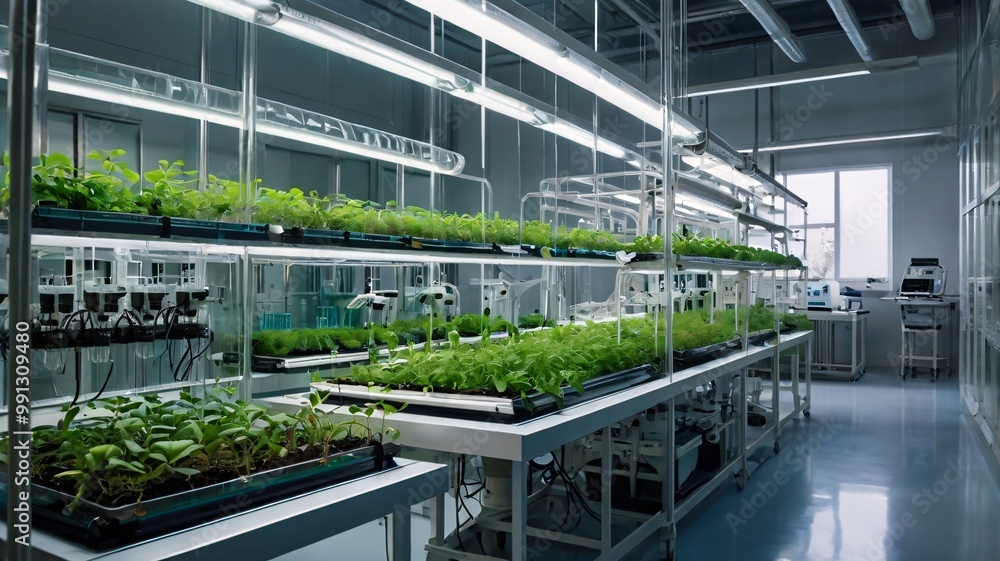Naklejka premium Biological Lab Farming