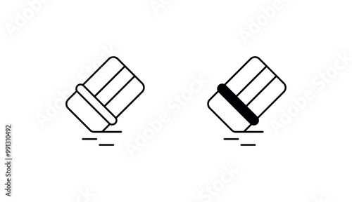 Eraser icon design with white background stock illustration