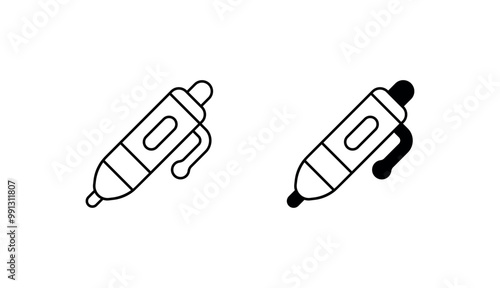 Ballpoint pen icon design with white background stock illustration