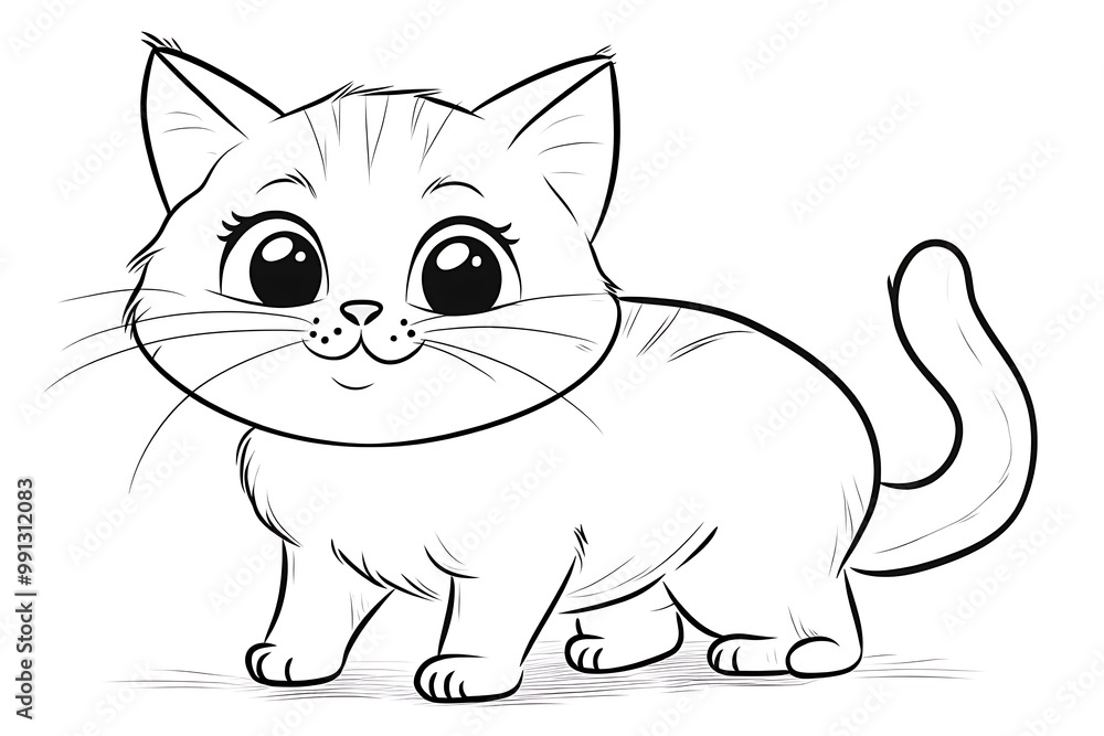 Cute Kitten Cartoon Colouring Page for Kids Cute Kitten Cartoon Colouring Page for Kids
