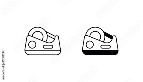 Tape dispenser icon design with white background stock illustration