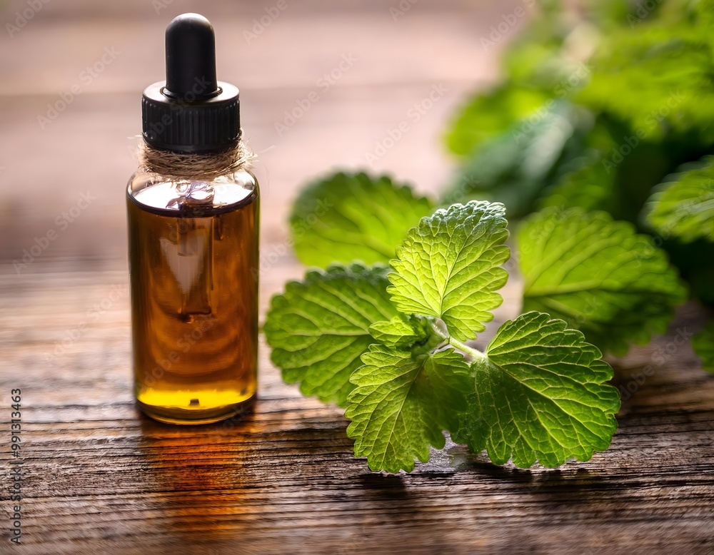 Melissa Oil with Melissa Leaves Melissa Oil with Melissa Leaves