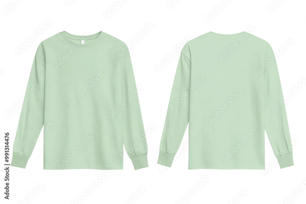 Mint Green Crewneck Sweatshirt Mockup: Front and Back View of Cozy Long Sleeve Casual Wear, Ideal for Apparel Display and Customization Mint Green Crewneck Sweatshirt Mockup: Front and Back View of Cozy Long Sleeve Casual Wear, Ideal for Apparel Display and Customization