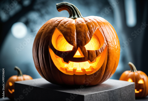 Funny halloween pumpkins. G...