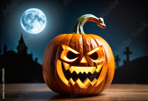 Funny halloween pumpkins. G...