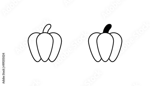 Peppers icon design with white background stock illustration
