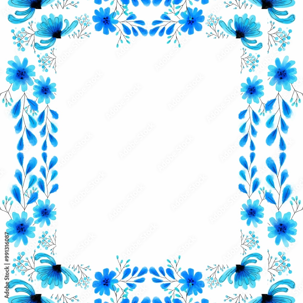 frame of flowers seamless pattern with birds and flowers frame of flowers seamless pattern with birds and flowers