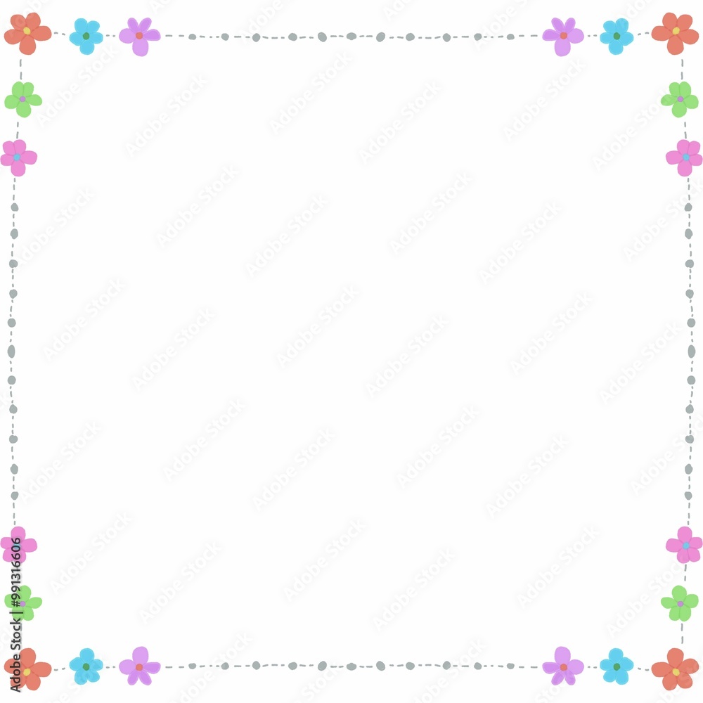 frame of flowers seamless pattern with birds and flowers frame of flowers seamless pattern with birds and flowers
