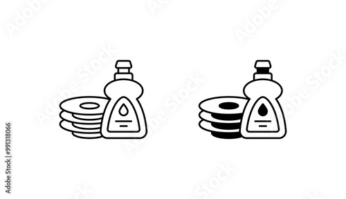 Dish soap icon design with white background stock illustration