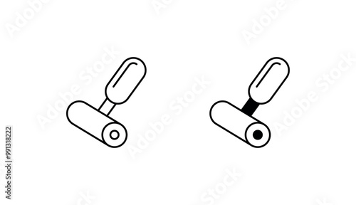 Lint roller icon design with white background stock illustration