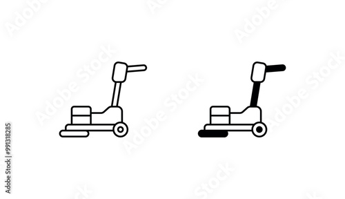 Floor polisher icon design with white background stock illustration