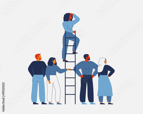 Quadro em tela Business Woman searching the investments for startup