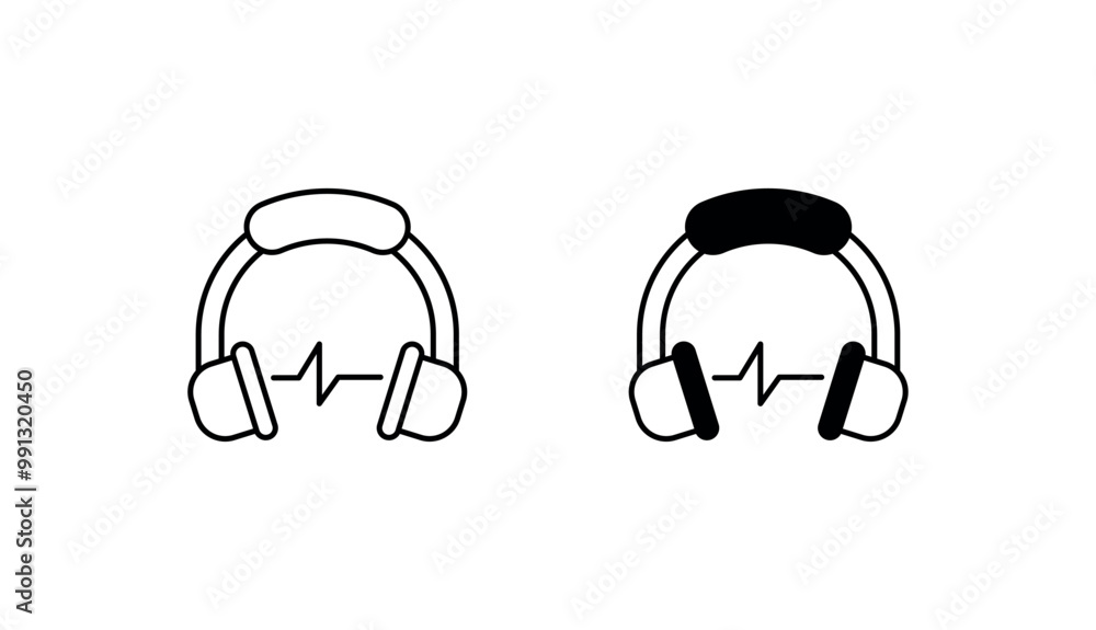 Ear Protection icon design with white background stock illustration Ear Protection icon design with white background stock illustration