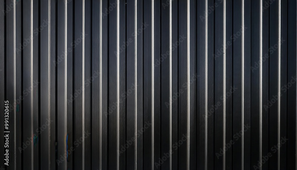 Close-up of Vertical Metal Panels with Black Matte Finish and Textured Surface Featuring Evenly Spaced Grooves Creating a Symmetrical Industrial Aesthetic. Background For Product Mockup Presentation Close-up of Vertical Metal Panels with Black Matte Finish and Textured Surface Featuring Evenly Spaced Grooves Creating a Symmetrical Industrial Aesthetic. Background For Product Mockup Presentation