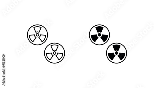 Radiation Symbol icon design with white background stock illustration