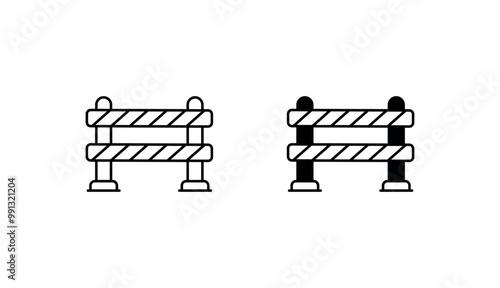 Safety Barrier icon design with white background stock illustration
