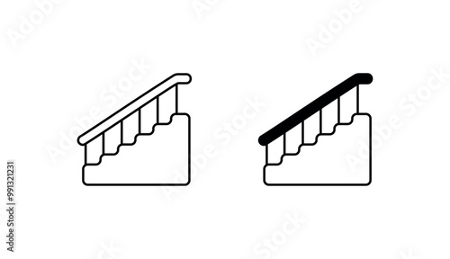 Handrail icon design with white background stock illustration
