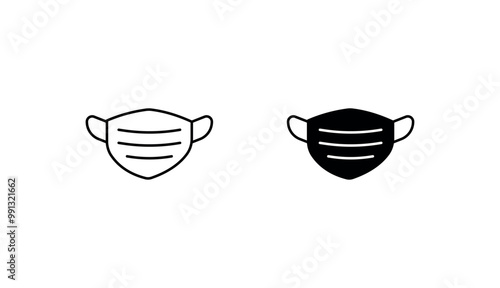 Face Mask icon design with white background stock illustration