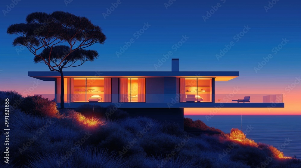 Illustration of a minimalist house Illustration of a minimalist house