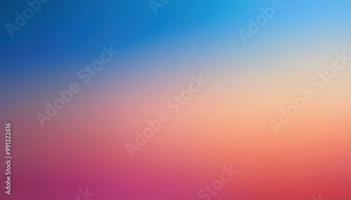 Soft Blurred Sunset Gradient. Sky Fading from Deep Blue to Warm Pink and Orange Hues, Evoking Tranquility and Calm, Ideal for Backgrounds or Minimalist Aesthetic Designs