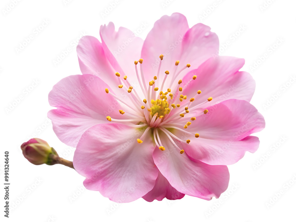 Obraz premium pink sakura flower isolated on white background