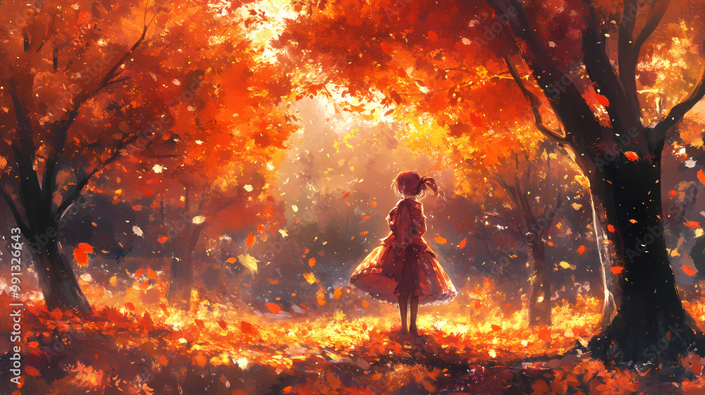 Relaxing Autumn Wallpaper in Anime Manga Style Cute Girl, Cozy Lofi Vibes, and Fall Aesthetics Relaxing Autumn Wallpaper in Anime Manga Style Cute Girl, Cozy Lofi Vibes, and Fall Aesthetics