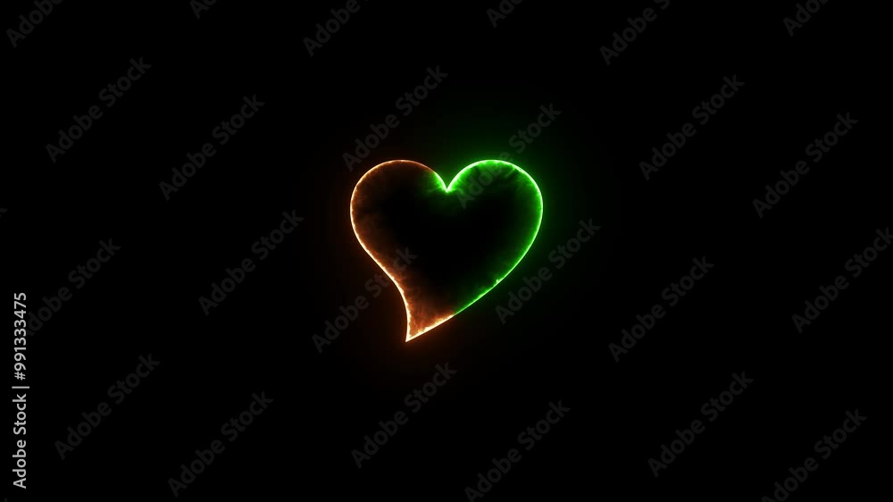 Love heart symbols icon glow neon fire symbol animation Love heart symbols icon glow neon fire symbol animation