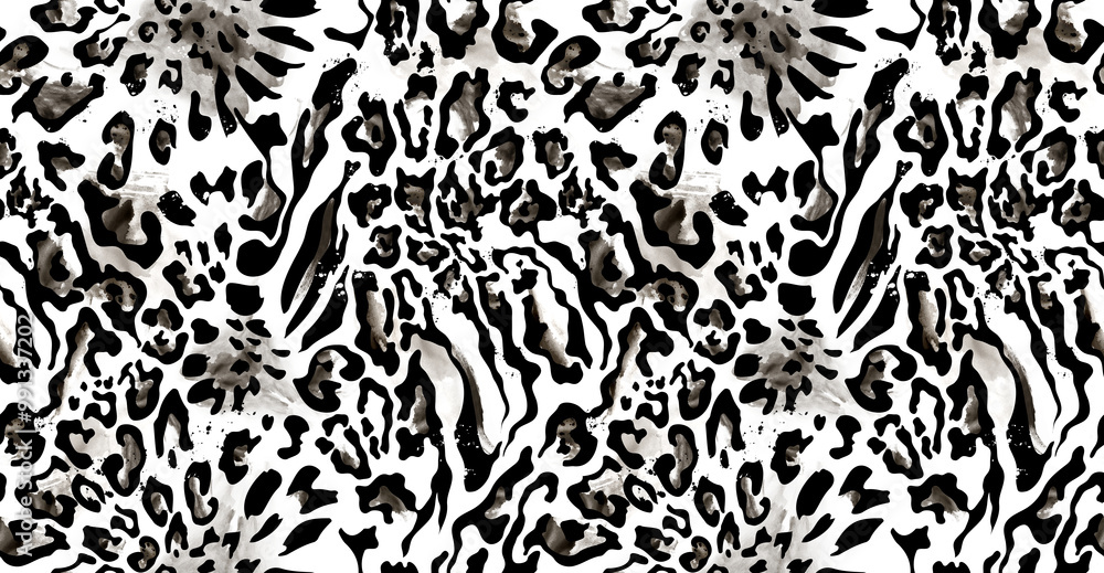Obraz premium Leopard and zebra pattern design, illustration background, brown leopard and zebra design pattern.