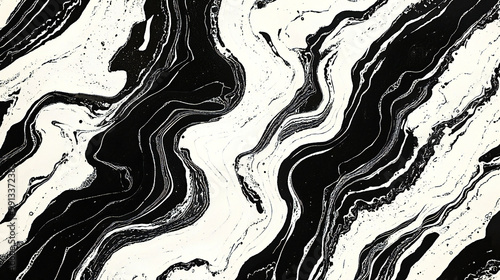 abstract black marble or epoxy textures on a white background photo